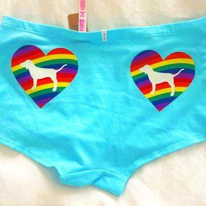 VICTORIA'S SECRET RAINBOW HEART BOYSHORTS